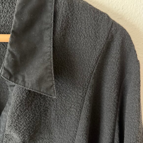 Unique Spectrum Stretch Black Crinkled Button Down Shirt Size 26W/28W - Picture 3 of 9